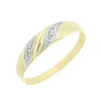 Gull ring tofarget med diamant 0,005ct WSI