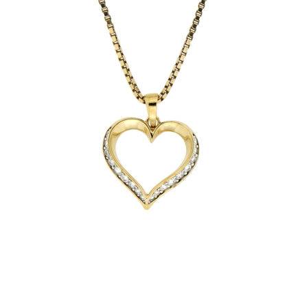 Gull hjerte smykke med Cubic Zirconia