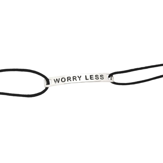 ARMLENKE RH.SØLV "WORRY LESS" SORT SNOR