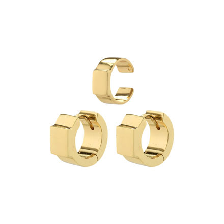 FRIENDS wide chunky hoop earrings and cuff, gold-plated