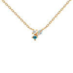 Midnight blue necklace goldplated CO01-176-U,55cm