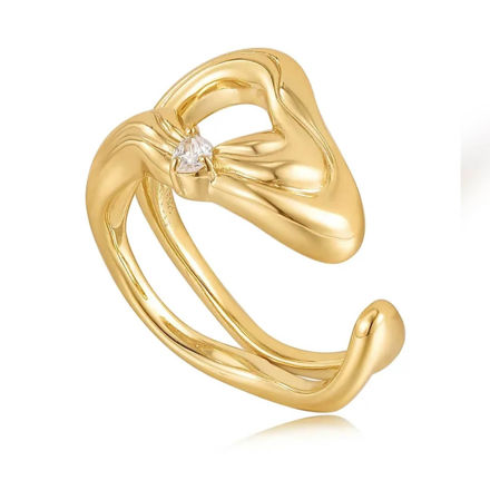 ANIA HAIE adjustable ring goldplated silver  Twisted Wave R050-02G