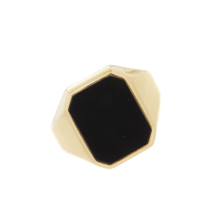 Gull ring med 12x15mm onyx