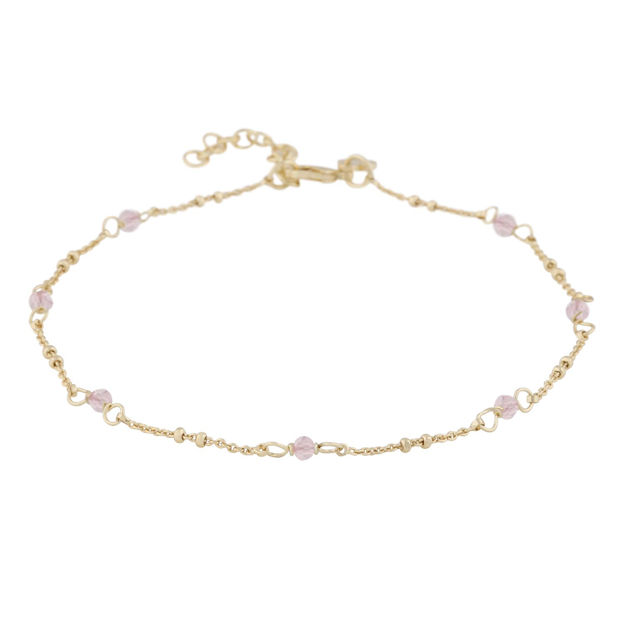 Harper chain anklet g/light pink - Onesize