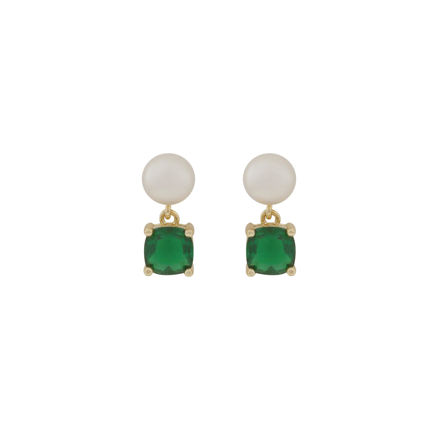 Saga small pendant ear g/green