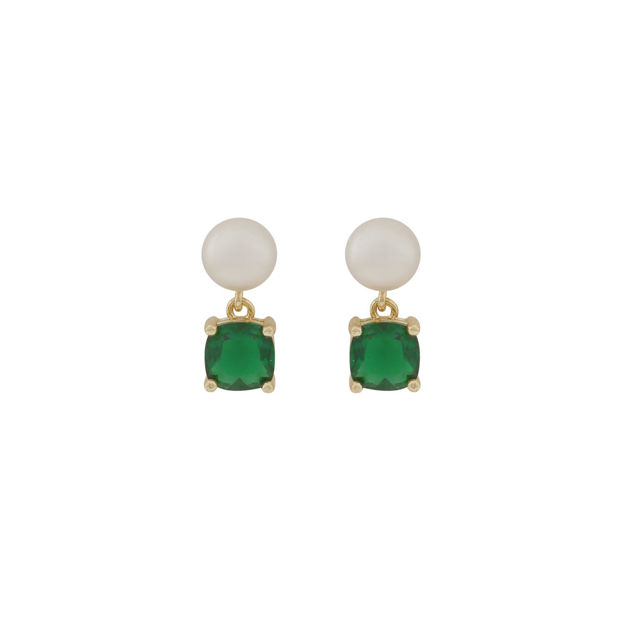 Saga small pendant ear g/green