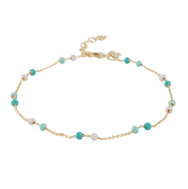 Twiggy anklet g/mix aqua - Onesize