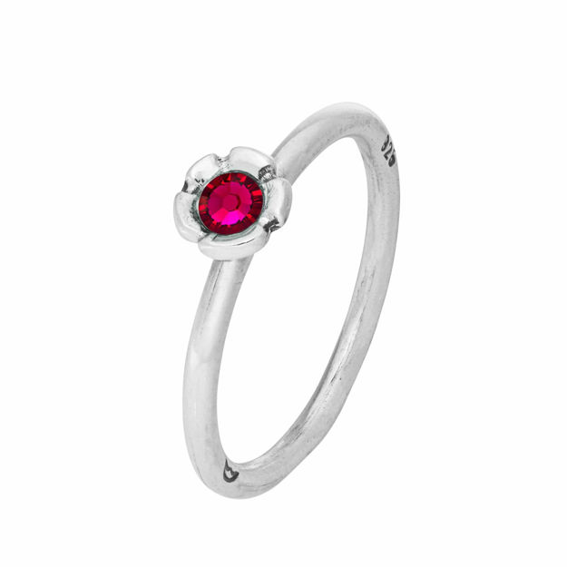 Ring oksidert sølv Tusenfryd, Ruby