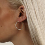 Palma ring ear 30 mm plain gold