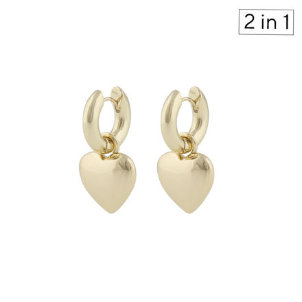 Lara heart ring pendant ear plain g