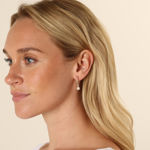 Lauren small ring pendant ear g/white