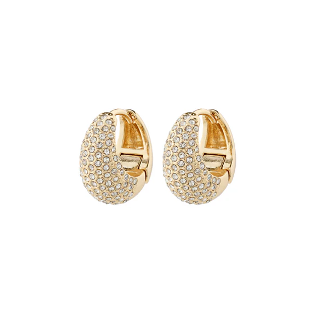 FOCUS recycled crystal earrings gold-plated