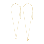 ZHURI recycled necklace 2-in-1 set gold-plated