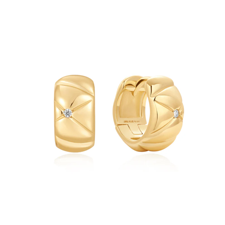 ANIA HAIE kiss hopp earrings gold plated E057-03G, 10mm