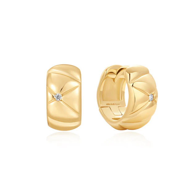 ANIA HAIE kiss hopp earrings gold plated E057-03G, 10mm