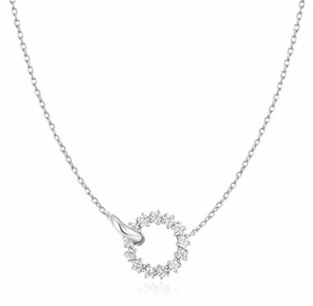 ANIA HAIE necklace interlinked circles pavesilver plated N056-01H 