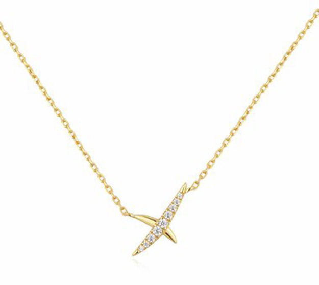 ANIA HAIE necklace kiss  pave gold plated N057-01G