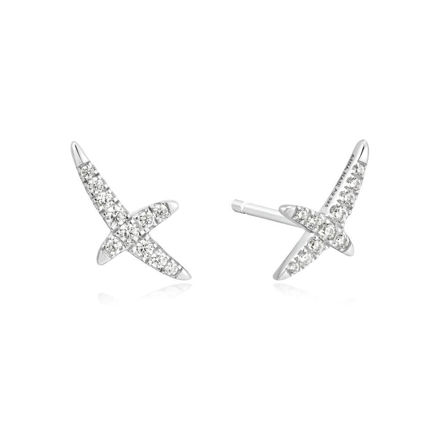 ANIA HAIE kiss pave stud earrings silver plated E057-02H