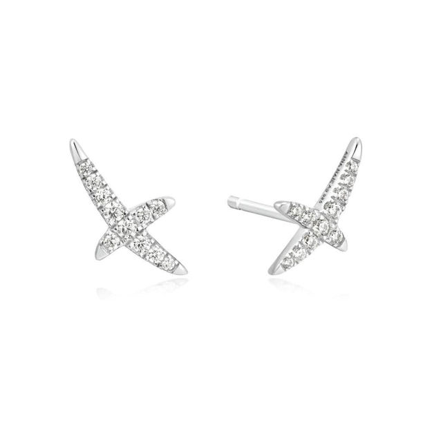 ANIA HAIE kiss pave stud earrings silver plated E057-02H