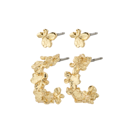 ZHURI recycled earrings 2-in-1 set gold-plated