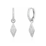 ANIA HAIE SILVER PAVE SPARKLE HOOP EARRINGS 