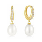 ANIA HAIE FRESHWATER PEARL AND CUBIC ZIRCONIA EARRINGS 