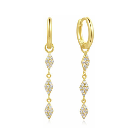 ANIA HAIE GOLD PAVE SPARKLE DROP HOOP EARRINGS