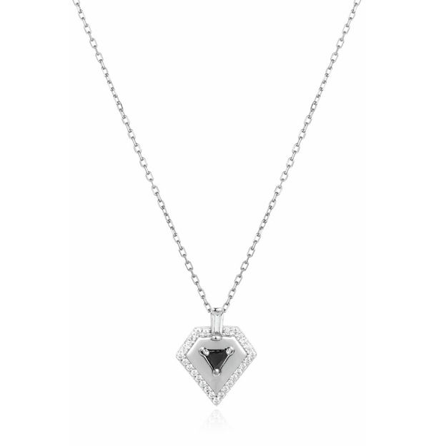 ANIA HAIE SILVER GEOMETRIC NECKLACE 