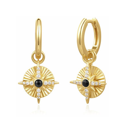 ANIA HAIE GOLD ASTROLABE CHARM EARRINGS 