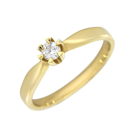 Gull ring med diamant 0,15ct TW/P1 Victoria