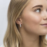 Sølv øreringer Corte 19mm med Cubic Zirconia