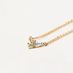 Midnight blue necklace goldplated CO01-176-U,55cm