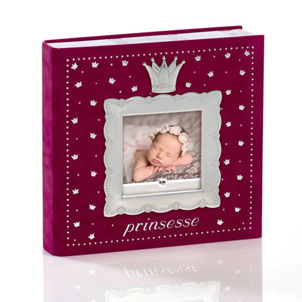 Tinn album Prinsesse mørk rosa 22x22cm