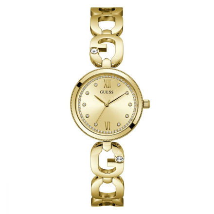 Guess Ladies Jewelry gull/stål 30mm 3 ATM, champagne skive.