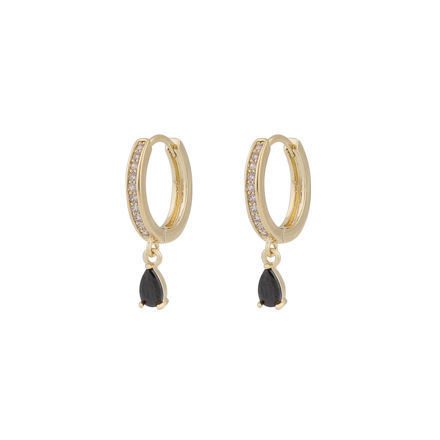 Camille drop ring ear g/black