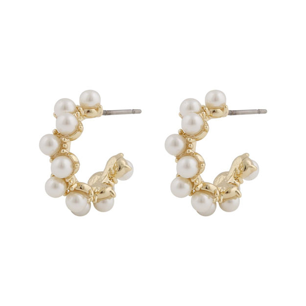 Mayfair pearl irregular oval ear g/white