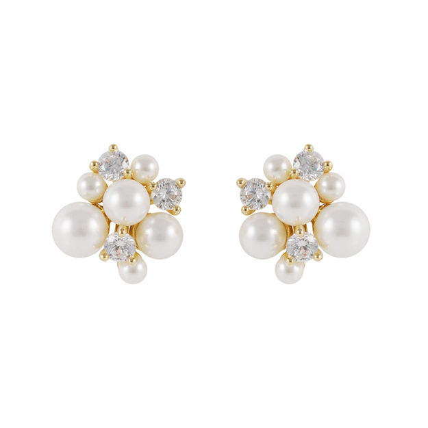 Mayfair irregular pearl ear g/white