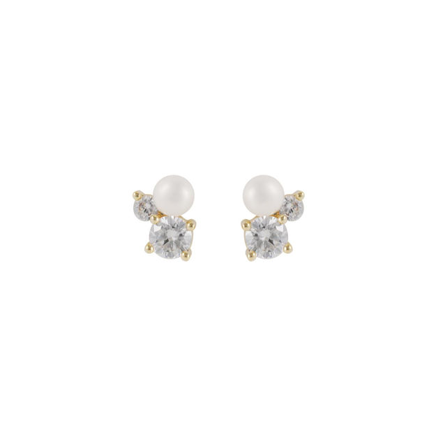 Mayfair small irregular pearl ear g/white