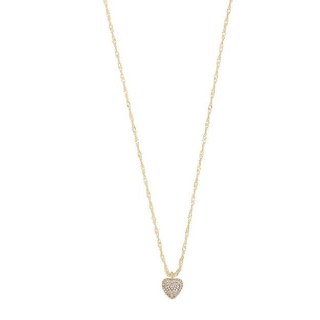 Stina heart pendant neck 42 g/clear