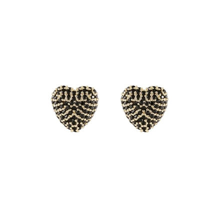 Stina heart ear g/black