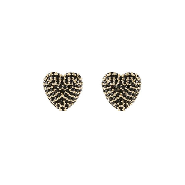 Stina heart ear g/black