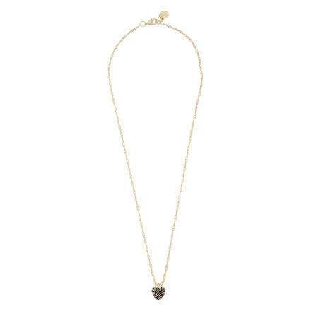 Stina heart pendant neck 42 g/black