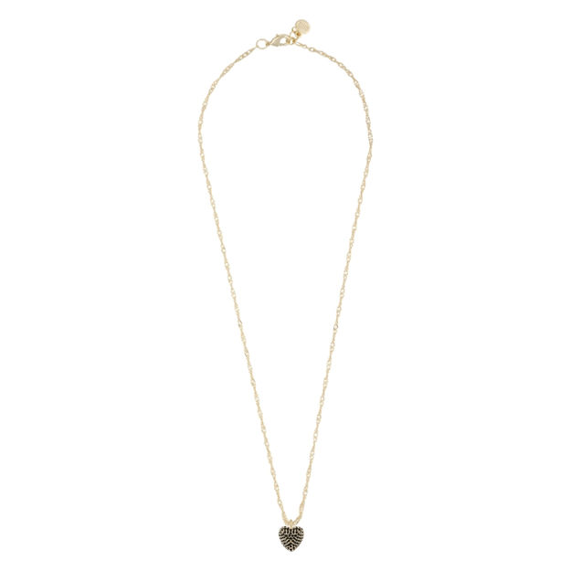 Stina heart pendant neck 42 g/black