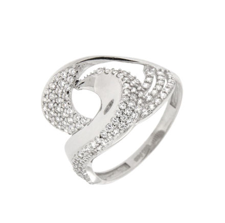 Hvitt gull ring 2 buer blanke cubic zirconia