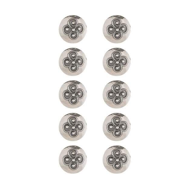 10-pk oksidert sølv filigransknapp 15,5mm