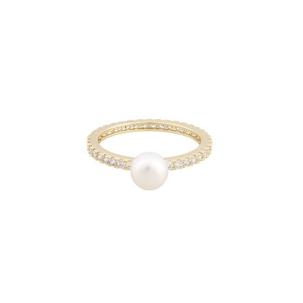 Rio small pearl ring g/white