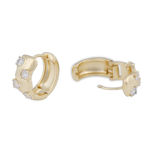 Jen stone wide ring ear g/clear