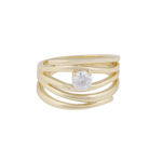 Jen stone irregular ring g/clear