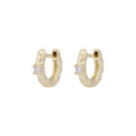 Jen small stone ring ear g/clear