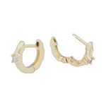 Jen small stone ring ear g/clear